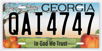 GA license plate QAI4747