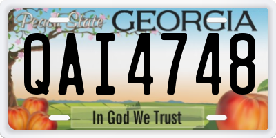 GA license plate QAI4748