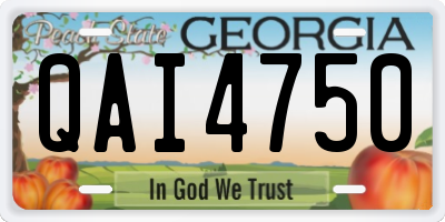 GA license plate QAI4750