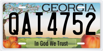 GA license plate QAI4752