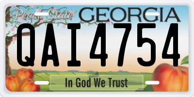 GA license plate QAI4754