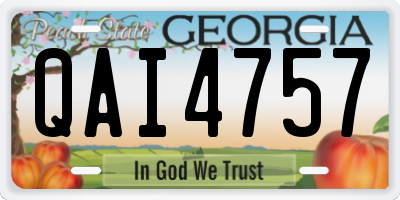 GA license plate QAI4757