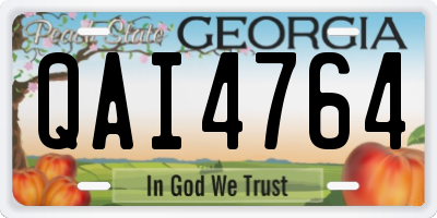 GA license plate QAI4764