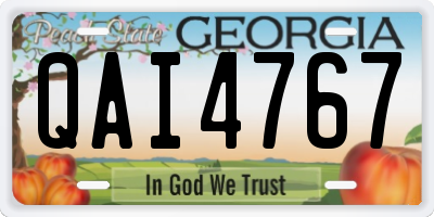 GA license plate QAI4767