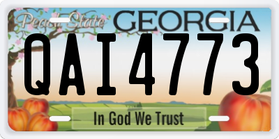 GA license plate QAI4773