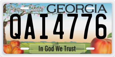 GA license plate QAI4776