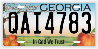 GA license plate QAI4783