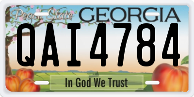 GA license plate QAI4784