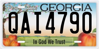 GA license plate QAI4790
