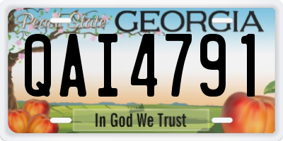 GA license plate QAI4791