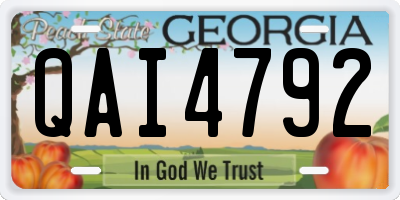 GA license plate QAI4792