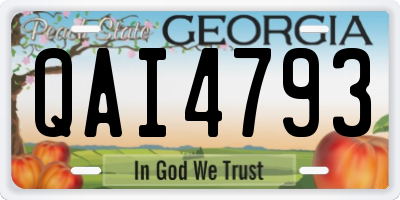 GA license plate QAI4793