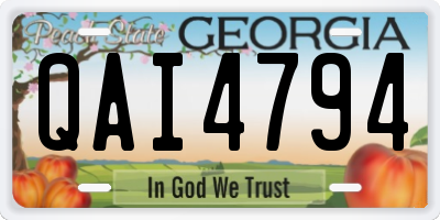 GA license plate QAI4794