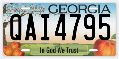 GA license plate QAI4795