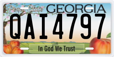 GA license plate QAI4797