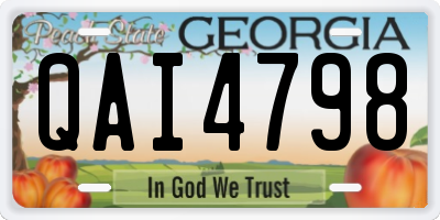 GA license plate QAI4798
