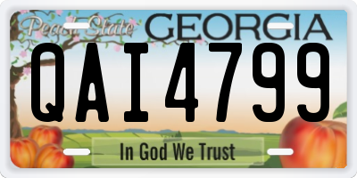 GA license plate QAI4799