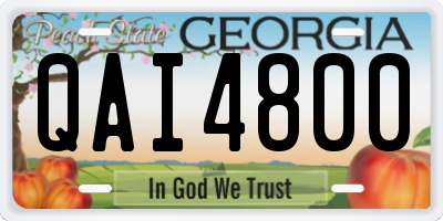 GA license plate QAI4800