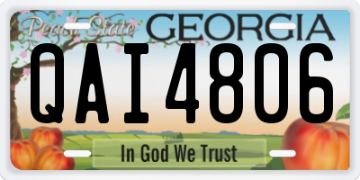 GA license plate QAI4806