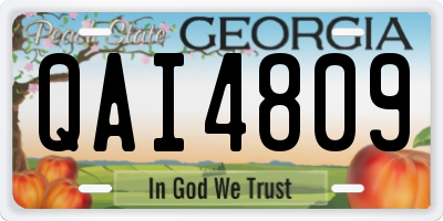 GA license plate QAI4809