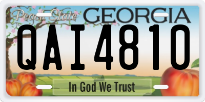 GA license plate QAI4810
