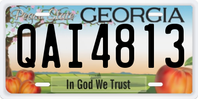 GA license plate QAI4813