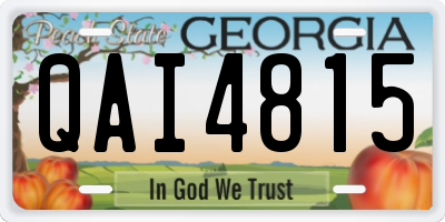GA license plate QAI4815