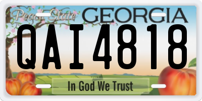 GA license plate QAI4818