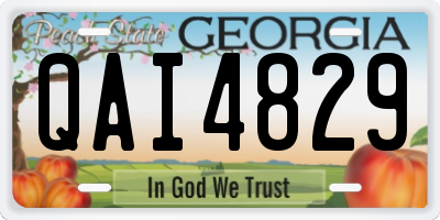 GA license plate QAI4829