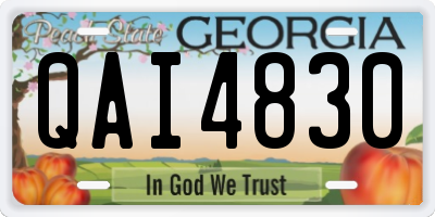 GA license plate QAI4830