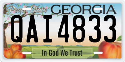 GA license plate QAI4833