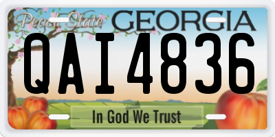GA license plate QAI4836