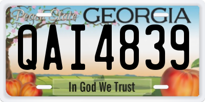 GA license plate QAI4839