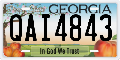 GA license plate QAI4843