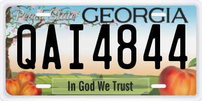 GA license plate QAI4844
