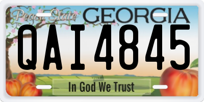GA license plate QAI4845