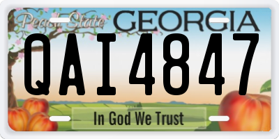 GA license plate QAI4847