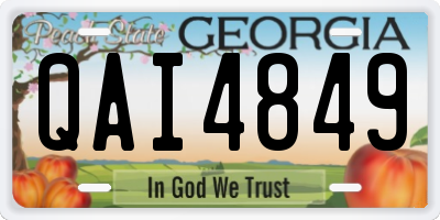 GA license plate QAI4849