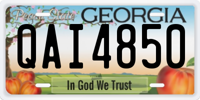 GA license plate QAI4850