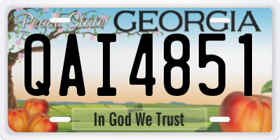 GA license plate QAI4851