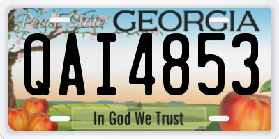 GA license plate QAI4853