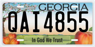 GA license plate QAI4855