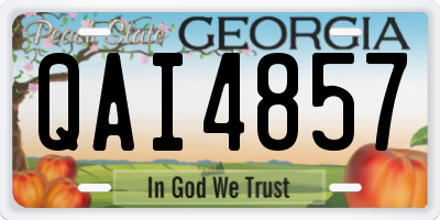 GA license plate QAI4857