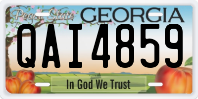 GA license plate QAI4859