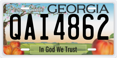 GA license plate QAI4862