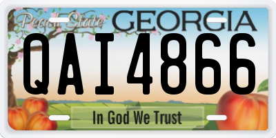 GA license plate QAI4866