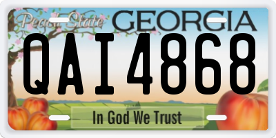 GA license plate QAI4868