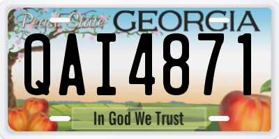 GA license plate QAI4871