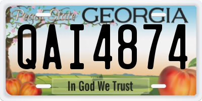 GA license plate QAI4874