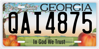 GA license plate QAI4875